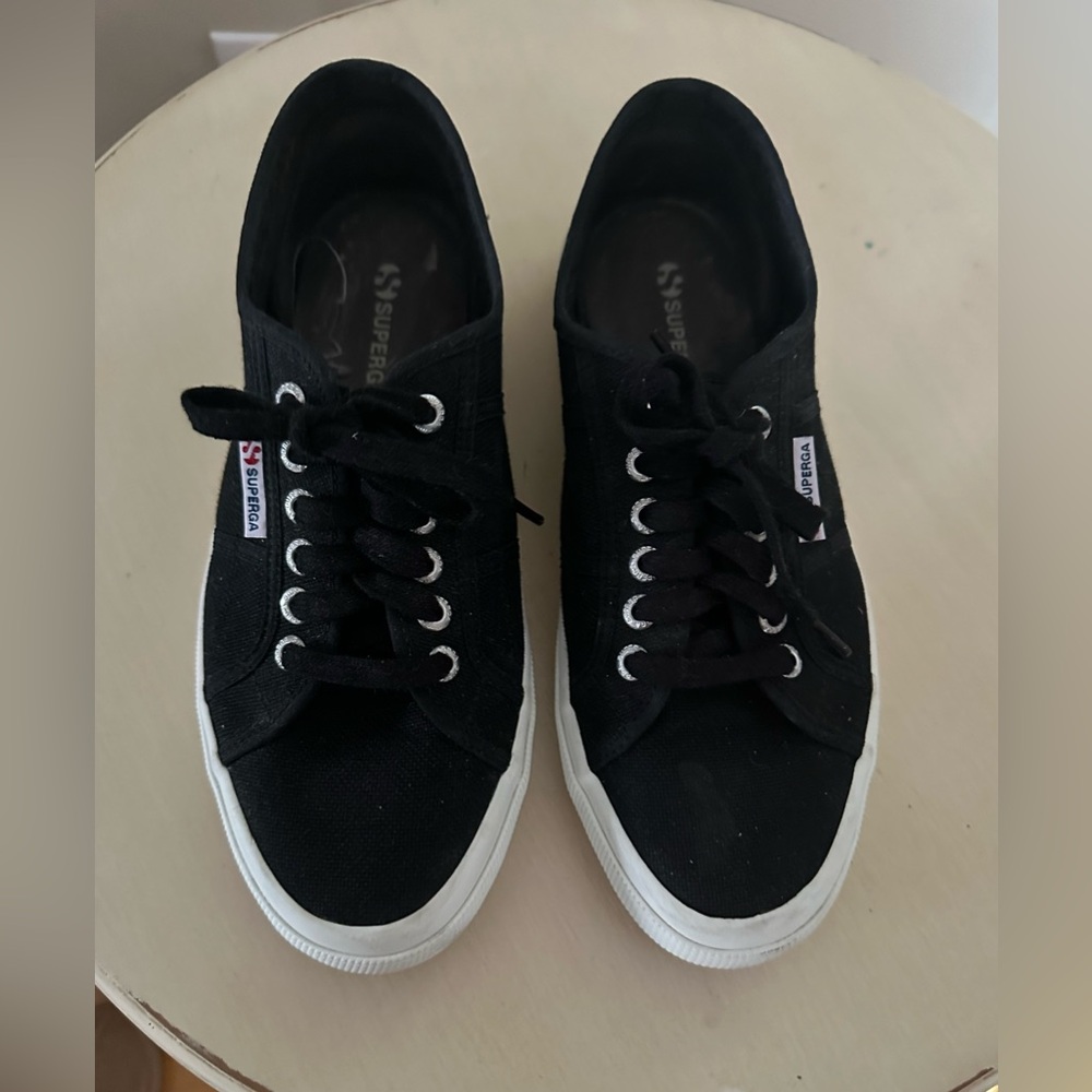 Unisex Superga Black Canvas Sneakers